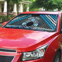 Personalised Aotearoa Niho Taniwha Motif Auto Sun Shade Blue Style - Polynesian Pride