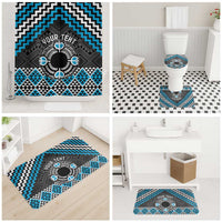 Personalised Aotearoa Niho Taniwha Motif Bathroom Set Blue Style - Polynesian Pride