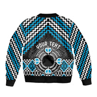 Personalised Aotearoa Niho Taniwha Motif Bomber Jacket Blue Style