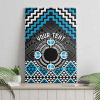 Personalised Aotearoa Niho Taniwha Motif Canvas Wall Art Blue Style LT9 - Polynesian Pride