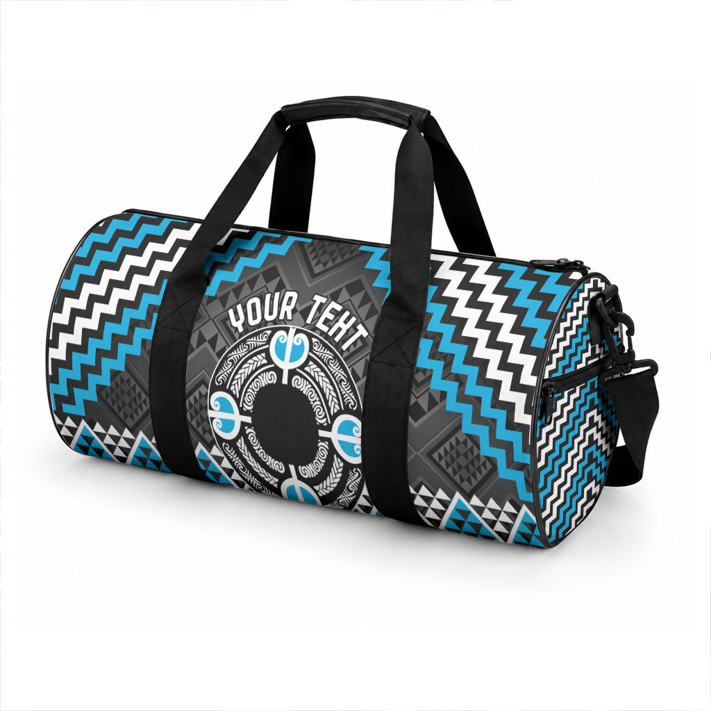 Personalised Aotearoa Niho Taniwha Motif Duffle Bag Blue Style LT9 - Polynesian Pride