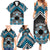 Personalised Aotearoa Niho Taniwha Motif Family Matching Summer Maxi Dress and Hawaiian Shirt Blue Style