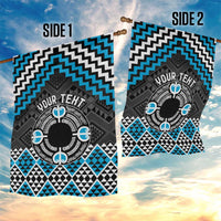 Personalised Aotearoa Niho Taniwha Motif Garden Flag Blue Style LT9 - Polynesian Pride