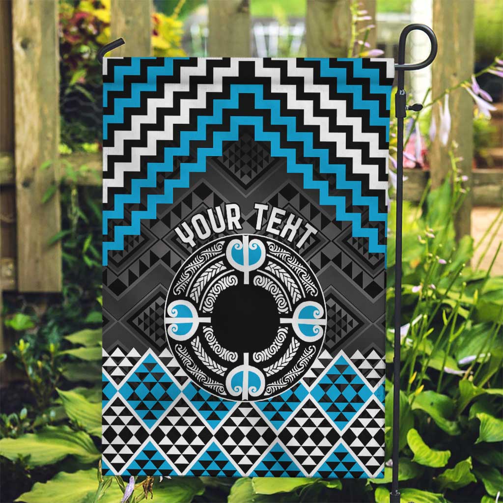 Personalised Aotearoa Niho Taniwha Motif Garden Flag Blue Style LT9 Garden Flag Blue - Polynesian Pride