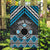 Personalised Aotearoa Niho Taniwha Motif Garden Flag Blue Style