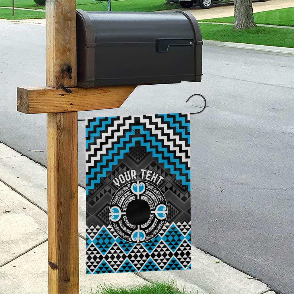 Personalised Aotearoa Niho Taniwha Motif Garden Flag Blue Style LT9 - Polynesian Pride