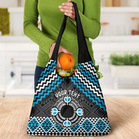 Personalised Aotearoa Niho Taniwha Motif Grocery Bag Blue Style LT9 - Polynesian Pride