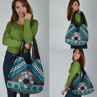 Personalised Aotearoa Niho Taniwha Motif Grocery Bag Blue Style LT9 - Polynesian Pride