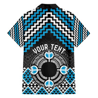 Personalised Aotearoa Niho Taniwha Motif Hawaiian Shirt Blue Style LT9 - Polynesian Pride