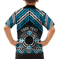 Personalised Aotearoa Niho Taniwha Motif Hawaiian Shirt Blue Style LT9 - Polynesian Pride