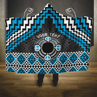 Personalised Aotearoa Niho Taniwha Motif Hooded Blanket Blue Style LT9 - Polynesian Pride