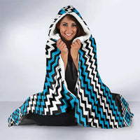 Personalised Aotearoa Niho Taniwha Motif Hooded Blanket Blue Style LT9 - Polynesian Pride