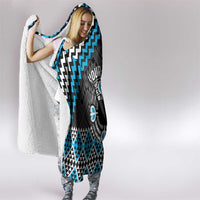 Personalised Aotearoa Niho Taniwha Motif Hooded Blanket Blue Style LT9 - Polynesian Pride