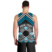 Personalised Aotearoa Niho Taniwha Motif Men Tank Top Blue Style LT9 - Polynesian Pride