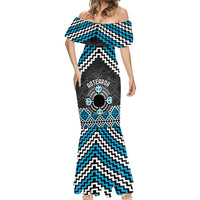 Personalised Aotearoa Niho Taniwha Motif Mermaid Dress Blue Style