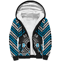 Personalised Aotearoa Niho Taniwha Motif Sherpa Hoodie Blue Style LT9 Unisex Blue - Polynesian Pride
