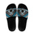 Personalised Aotearoa Niho Taniwha Motif Slide Sandals Blue Style - Polynesian Pride