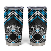 Personalised Aotearoa Niho Taniwha Motif Tumbler Cup Blue Style LT9 Blue - Polynesian Pride