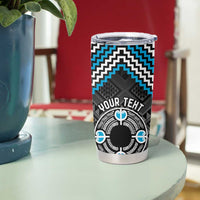 Personalised Aotearoa Niho Taniwha Motif Tumbler Cup Blue Style LT9 - Polynesian Pride