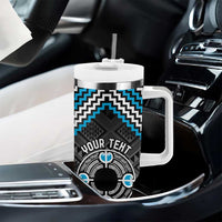 Personalised Aotearoa Niho Taniwha Motif Tumbler With Handle Blue Style LT9 - Polynesian Pride