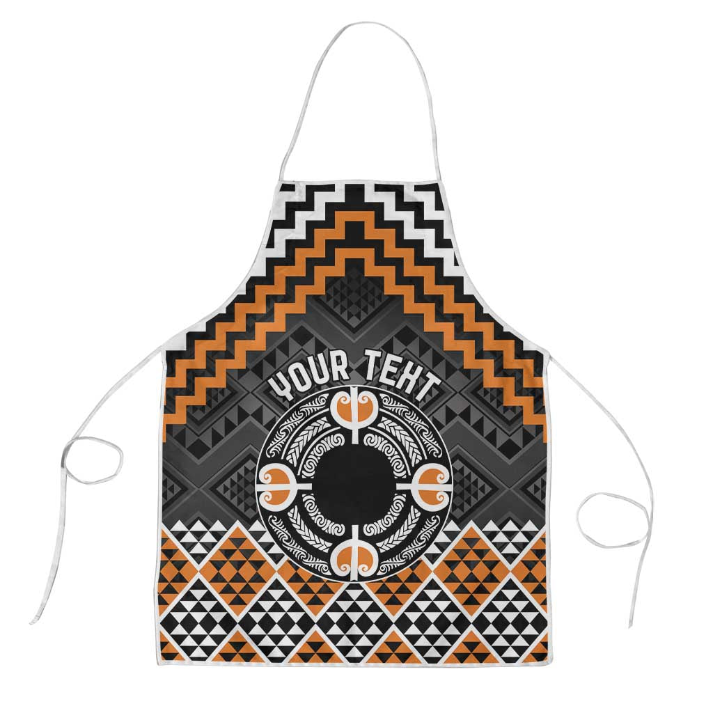 Personalised Aotearoa Niho Taniwha Motif Apron Gold Style - Polynesian Pride