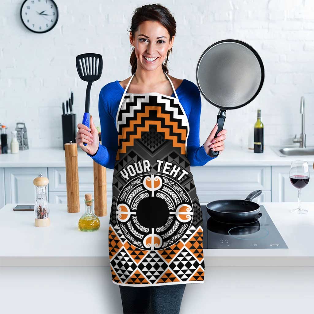 Personalised Aotearoa Niho Taniwha Motif Apron Gold Style - Polynesian Pride