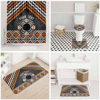 Personalised Aotearoa Niho Taniwha Motif Bathroom Set Gold Style - Polynesian Pride