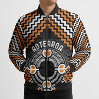 Personalised Aotearoa Niho Taniwha Motif Bomber Puffer Jacket Gold Style - Polynesian Pride