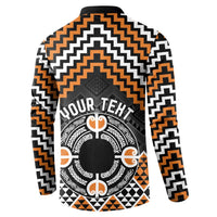 Personalised Aotearoa Niho Taniwha Motif Button Sweatshirt Gold Style LT9 - Polynesian Pride