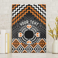 Personalised Aotearoa Niho Taniwha Motif Canvas Wall Art Gold Style LT9 Without Frame Gold - Polynesian Pride