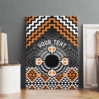 Personalised Aotearoa Niho Taniwha Motif Canvas Wall Art Gold Style LT9 - Polynesian Pride