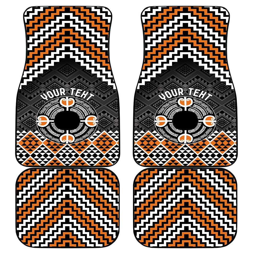 Personalised Aotearoa Niho Taniwha Motif Car Mats Gold Style LT9 - Polynesian Pride