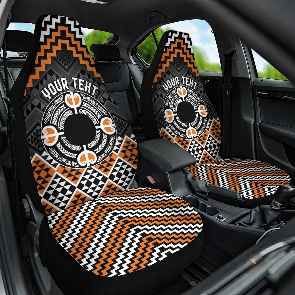 Personalised Aotearoa Niho Taniwha Motif Car Seat Cover Gold Style
