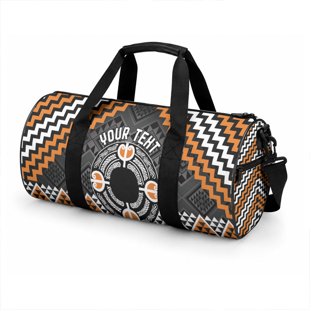 Personalised Aotearoa Niho Taniwha Motif Duffle Bag Gold Style LT9 - Polynesian Pride