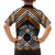 Personalised Aotearoa Niho Taniwha Motif Family Matching Off Shoulder Short Dress and Hawaiian Shirt Gold Style