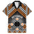 Personalised Aotearoa Niho Taniwha Motif Family Matching Off Shoulder Short Dress and Hawaiian Shirt Gold Style