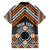 Personalised Aotearoa Niho Taniwha Motif Family Matching Off Shoulder Short Dress and Hawaiian Shirt Gold Style