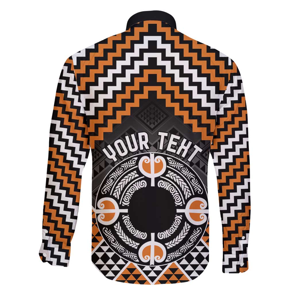 Personalised Aotearoa Niho Taniwha Motif Family Matching Tank Maxi Dress and Hawaiian Shirt Gold Style