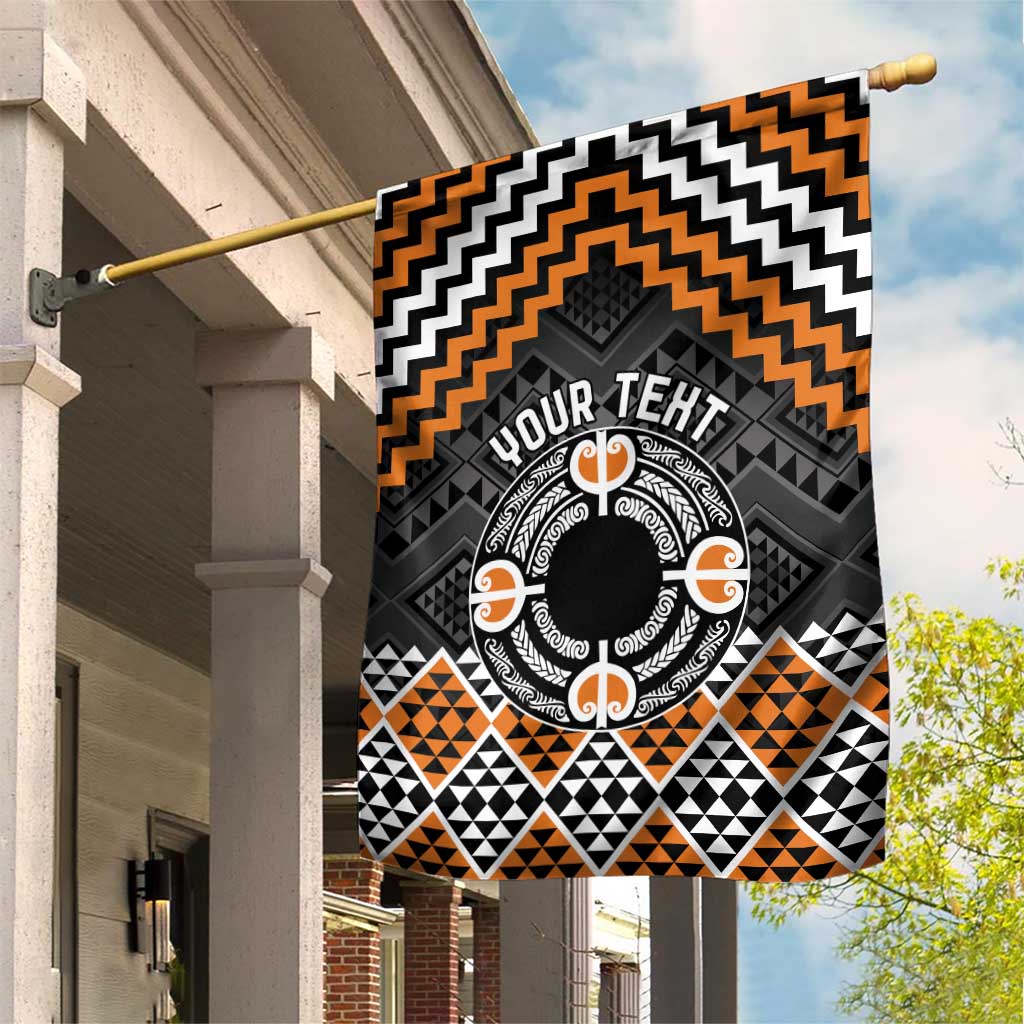 Personalised Aotearoa Niho Taniwha Motif Garden Flag Gold Style LT9 House Flag Gold - Polynesian Pride