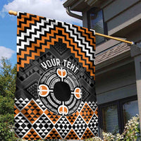 Personalised Aotearoa Niho Taniwha Motif Garden Flag Gold Style LT9 - Polynesian Pride