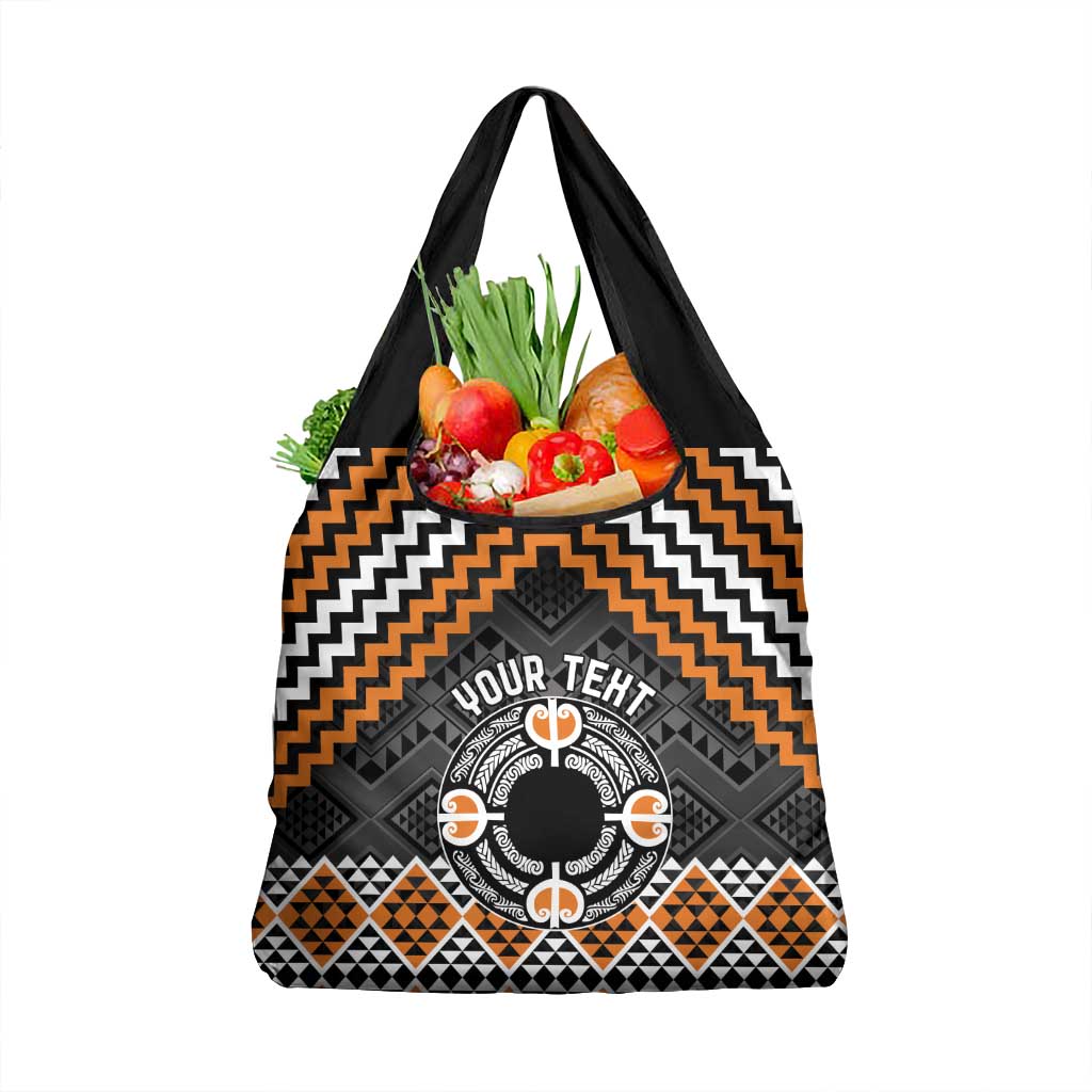 Personalised Aotearoa Niho Taniwha Motif Grocery Bag Gold Style LT9 1-pack One Size Gold - Polynesian Pride