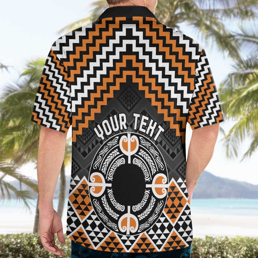 Personalised Aotearoa Niho Taniwha Motif Hawaiian Shirt Gold Style LT9 - Polynesian Pride
