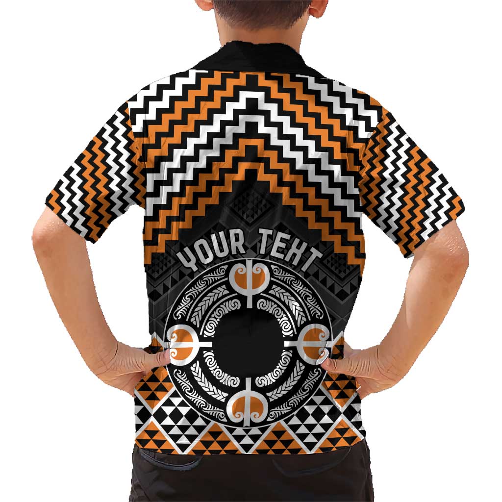 Personalised Aotearoa Niho Taniwha Motif Hawaiian Shirt Gold Style LT9 - Polynesian Pride