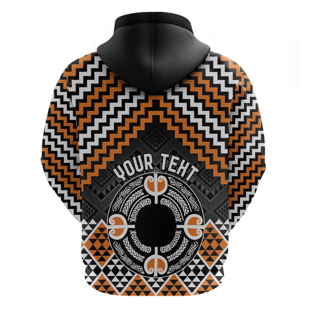 Personalised Aotearoa Niho Taniwha Motif Hoodie Gold Style