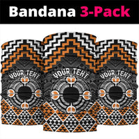 Personalised Aotearoa Niho Taniwha Motif Neck Gaiter Gold Style - Polynesian Pride