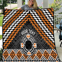 Personalised Aotearoa Niho Taniwha Motif Quilt Gold Style