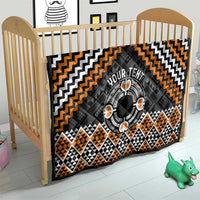 Personalised Aotearoa Niho Taniwha Motif Quilt Gold Style