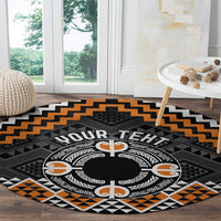 Personalised Aotearoa Niho Taniwha Motif Round Carpet Gold Style