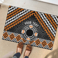 Personalised Aotearoa Niho Taniwha Motif Rubber Doormat Gold Style LT9 - Polynesian Pride