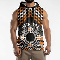 Personalised Aotearoa Niho Taniwha Motif Sleeveless Hoodie Gold Style - Polynesian Pride